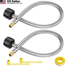 15 Inch Rv Propane Tank Hose Replacement, Stainless Steel Silver, Black. Fixed Price $30.66.