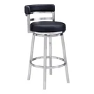 Armen Living Madrid 26" Faux Leather & Stainless Steel Counter Stool Black. Fixed Price $315.99.