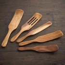 Spurtle Kitchen Cooking Utensil 5PC Set Teak Non Stick Wooden Spatula Spoon. Fixed Price $15.46.
