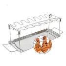 Stainless Steel Rack Leg Drumstick Grill Stand Holder Barbecue W/ Drip Pan. Fixed Price $32.99.