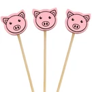 Bamboomn Pink Pig Fancy Cocktail Appetizers Toothpick Stirrer Stick. Fixed Price $59.95.