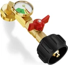 Propane Refill Adapter With Valve And Gauge, 1 Pound Bottles From 20LB Tank. Fixed Price $23.67.