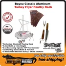 Turkey Poultry Rack Complete Set Aluminum Pair Of Fry Gloves Knife & Fork. Fixed Price $78.88.