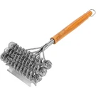 18" Bristle Free Grill Brush And Scraper, Stainless Bbq Cleaner. Fixed Price $45.20.