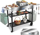 Arc Advanced Royal Champion 43" W X 17" Stainless Steel Grill Cart Table,bla. Fixed Price $153.00.