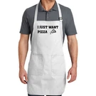 Just Want Pizza Lover Funny Gift Apron W/pockets Baking Grill Bbq Chef. Fixed Price $16.07.