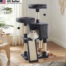 Feandrea Cat Tree, 45.3-INCH (19.7"L X 13.8"W 45.3"H), Smoky Gray. Fixed Price $69.66.