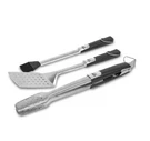 Pit Boss Soft Touch 3-PIECE Bbq Set, Silver (spatula, Tongs, Brush) New. Fixed Price $25.00.