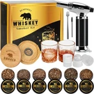 Whiskey Smoker Kit With Torch - 6 Natural Wood Chips Flavors, 2 Glasses,. Fixed Price $57.58.