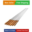 Imeea 6-PC 16.5" Stainless Steel Kebab Skewers With Wooden Handles For Grilling. Fixed Price $22.24.