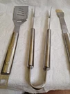 Berghoff Cubo Stainless Grilling Bbq Set 3 Pieces Tongs Serrated Spatula Brush. Fixed Price $60.00.