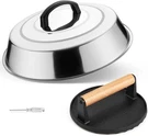 Leonyo Melting Dome & Cast Iron Grill Press, 12" Basting Cover With Round.... Fixed Price $29.51.