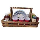 Wooden Picnic Bbq Caddy Condiment Holder - Made In Utah. Fixed Price $102.35.