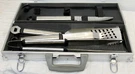 Deluxe Bbq Tool 5 Pc Set Stainless Steel Metal Storage Diamond-plate Store Carry. Fixed Price $25.00.