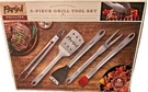 New Parini 5 Piece Grill Tool Set Tongs, Fork, Spatula, Basting & Cleaning Brush. Fixed Price $18.00.