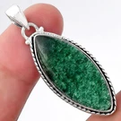 Natural Green Aventurine 925 Sterling Silver Pendant Jewelry P-1056. Fixed Price $20.99.
