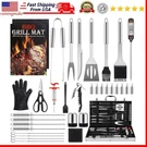 Grilling Tool Set Stainless Steel W/ Tongs Spatula Fork & Meat Knife Bbq. Fixed Price $55.04.
