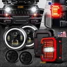 For Jeep Wrangler Jk 07-18 Combo 7INCH Halo Led Headlight Turn Signal Tail. Fixed Price $165.99.