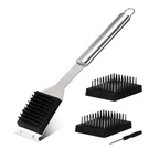 16.5 Grill Brush And Scraper With 2 Replacements & Screwdriver,. Fixed Price $18.42.