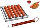 Charcoal Stainless Steel Hot Dog Sausage Roller Rack Steamer With Extra Long Woo. Fixed Price $24.62.