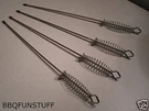 Gas Charcoal Grill Fire Bbq 17" Ss Coiled Skewers (4). Fixed Price $7.99.