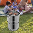 Large Portable Charcoal Grills, Stainless Steel Bbq Barrel, Barbecue. Fixed Price $131.06.