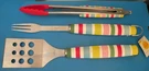 Barbecue Grill Tool Set 3 Pc Stainless Steel Xlarge Colorful By Sun Squad Newe. Fixed Price $15.99.