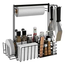 Bbq Caddy, For Outdoor Grilling With Paper Towel Holder, Black. Fixed Price $27.67.