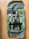 Crate & Barrel 5-PIECE Stainless Steel Bbq Grill Tool Set With Carrying Case. Fixed Price $49.99.