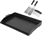Universal Cast Iron Griddle For Gas Grill With Spatula Set, 23" X 16" Pre-season. Fixed Price $132.99.