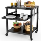 Nuuk Outdoor Grill Prep Table 24"X30" Metal Cart Outside 3-LAYER Pizza Ove. Fixed Price $172.49.