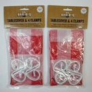 Mr. Bar-b-q Tablecover & 4 Clamps 52X72" Picnic Plastic Tablecloth Red Check. Fixed Price $9.45.