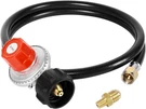 Shinestar 0-20 Psi Adjustable Propane Regulator And Hose With Brass Adapter, 4 F. Fixed Price $38.99.