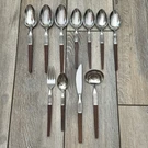 Mcm Ekco Eterna Canoe Flatware Brown Wood Like Handle Stainless Japan Mixed Lot. Fixed Price $59.49.
