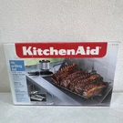 Kitchenaid 4-PIECE Rib Grilling Set Nonstick Rack Smoker Box Brush Cup. Fixed Price $34.00.