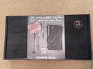4-PIECE Bbq Tool Set With Wooden Box Schmidt Bros. #1471612 Bonded Ash. Fixed Price $80.00.