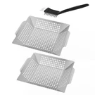 Heavy Duty 304-STAINLESS Steel Flexible Grill Baskets Nonstick Bbq Meat Veggies. Fixed Price $38.37.