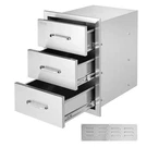 Outdoor Kitchen Drawers 16" X 21.5" 18" D, Flush Mount Triple Access Bbq. Fixed Price $260.15.