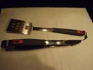 New! Grill Accessories 2PC -tongs & Burger Flipper Brand: Makimy;rubber Handles. Fixed Price $7.99.