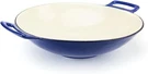 Broil King Gas Grill Enameled Blue And Ivory 5 Liter Cast Iron Wok New 69710. Fixed Price $75.99.