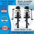 Monroe Oem Front Struts W/ Sway Bar For 2015-2020 Toyota Sienna 2WD Lifetime Wa.. Fixed Price $347.35.