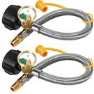 15 Inch (packs Of 2) Rv Propane Hoses With Gauge, Stainless Steel Braided Cam.... Fixed Price $35.64.