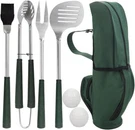 Poligo 7PC Golf-club Style Bbq Tools Set With Rubber-golf Grill Gifts For Man. Fixed Price $31.99.