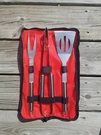 Chefmaster 3 Piece Stainless Steel Bbq Tool Set With Zippered Storage Bag. Fixed Price $10.00.