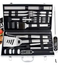 Romanticist 28PC Bbq Accessories Set With Thermometer - Silver New. Fixed Price $49.99.