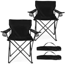 Hasteel Set Of Folding Camping Chairs For Adults, Portable, 275LB Cap, Black. Fixed Price $61.60.
