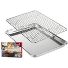Kitchenatics Aluminum Baking Pans With Stainless Steel Cooling Rack. Fixed Price $34.98.