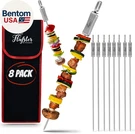 Bbq Skewers For Grilling - 16" Stainless Steel Flat Kebab Sticks With Push Bar. Fixed Price $45.82.