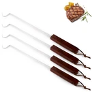 Youeon 4 Pack 17 Inch Pigtail Food Flipper With Wooden Handle, Brown. Fixed Price $20.08.