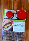 Charcoal Companion "jucy Lucy" Stuff-a-burger Press & Basket Set New. Fixed Price $12.99.